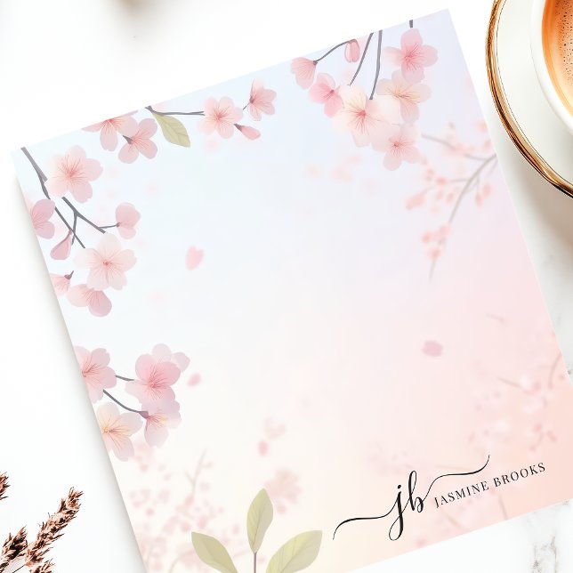 Bloco De Notas Cherry Blossom Tree Japonês Floral Personalizado (Criador carregado)