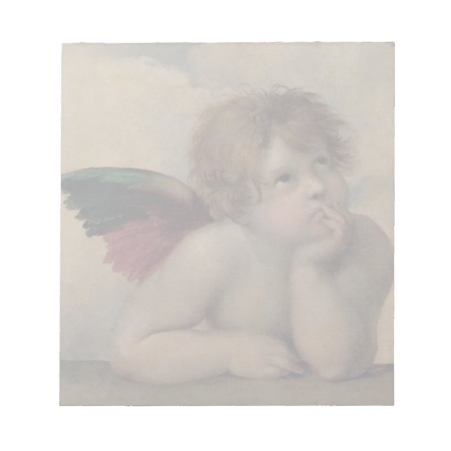 Bloco De Notas Cherub da Sistine Madonna por Raphael (Frente)