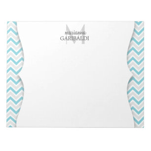 Bloco De Notas Chevron azul e moderno personalizado