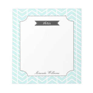 Bloco De Notas Chevron azul Pastel