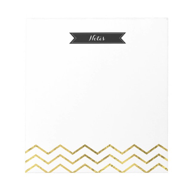 Bloco De Notas Chevron de folha de ouro (Frente)