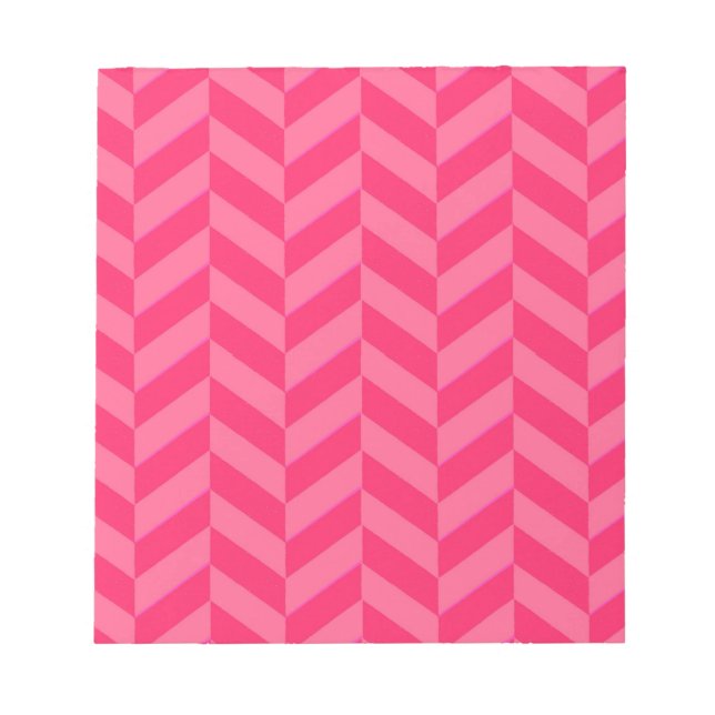 Bloco De Notas Chevron Rosa Chic e Pad Funcional (Frente)