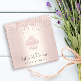 Bloco De Notas Chic Bakery Chef Rosa de de Cupcake Dourado Glitte