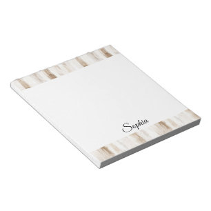 Bloco De Notas Chic Cream Brown Stripes
