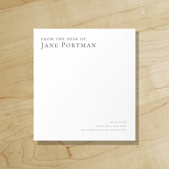 Bloco De Notas Chic Elegance | Moderno | Da secretária de | ("Everyday is abundantly beautiful." 
Sincerely Best Wishes from Lucky Design World)