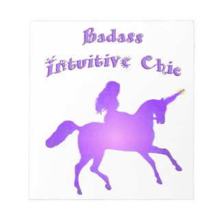 Bloco De Notas Chic Intuitivo Badass com Unicorn