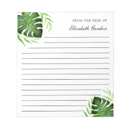 Bloco De Notas Chic Personalizado de Script Selvagem de Folhas Tr