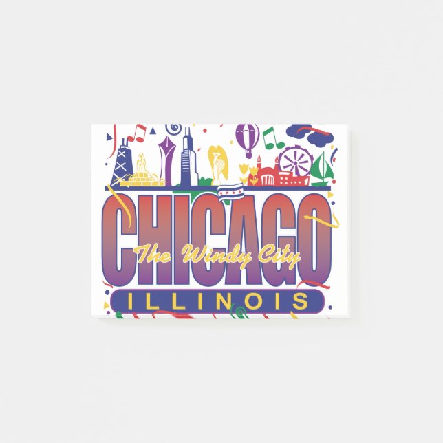 Bloco De Notas Chicago Confetti (Frente)