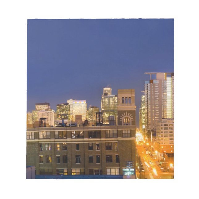 Bloco De Notas Chicago, Illinois, tiro no horizonte de West Loop (Frente)