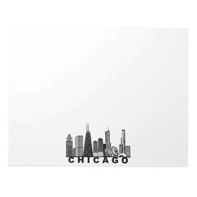 Bloco De Notas Chicago Skyline Silhouette  (Frente)