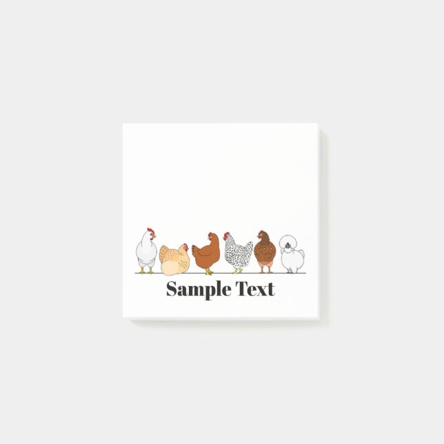 Bloco De Notas chicken doodle post it (Frente)