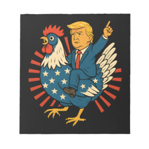 Bloco De Notas Chicken Jockey Trump Engraçado Memória