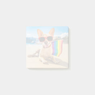 Bloco De Notas Chihuahua Dog na praia