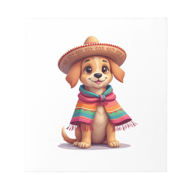 Bloco De Notas Chihuahua México Cinco de Mayo Cachorro Engraçado  (Frente)