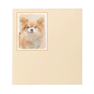 Bloco De Notas Chihuahua Pintura De Cachorro De Cabelo Longo