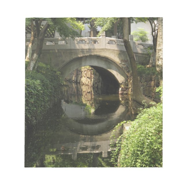 Bloco De Notas China, Nantong, uma ponte em arco forma um reflexo (Frente)