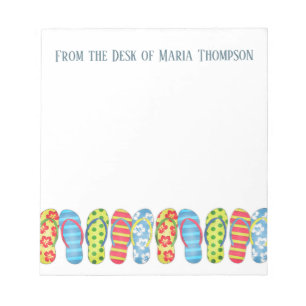 Bloco De Notas Chinelos de Verão da Na moda de Praia Moderna