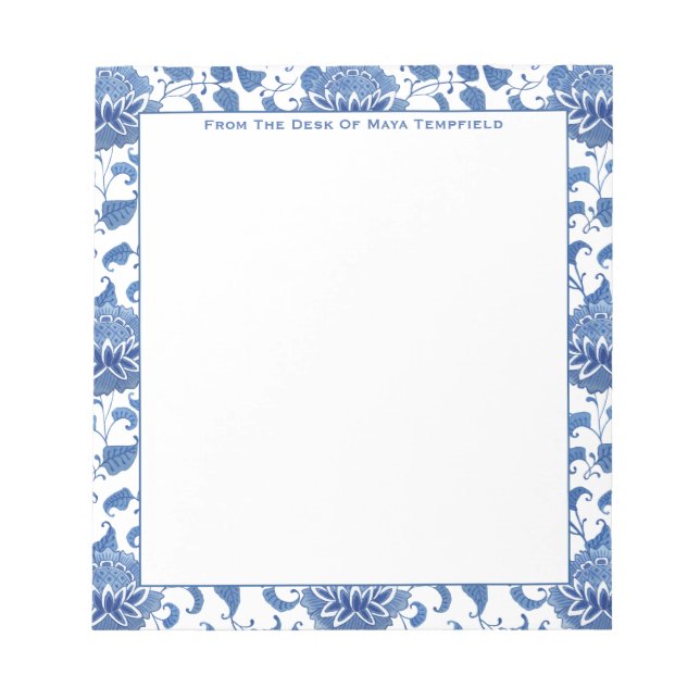 Bloco De Notas Chinoiserie Chic Antique Blue E White Ginger Jar (Frente)