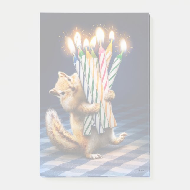 Bloco De Notas Chipmunk Birthday Candles (Frente)