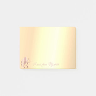 Bloco De Notas Chique Elegante Silhueta de Rosto em Ouro Stylish