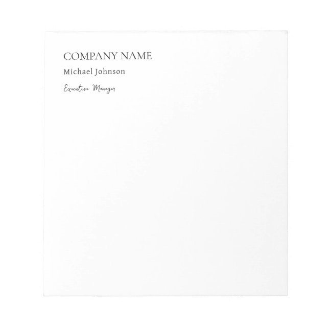 Bloco De Notas Chique minimalista profissional moderno único (Frente)