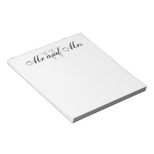 Bloco De Notas CHIQUE NOTEPAD_ " Sr. e Sra." BRANCO