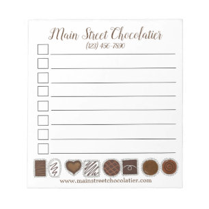 Bloco De Notas Chocolate Compro Bon Bon Candies Chocolatier