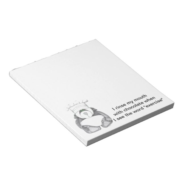 Bloco De Notas Chocolate de Chef de Panda Bear (Inclinado)