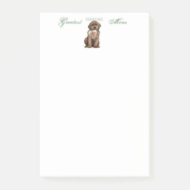 Bloco De Notas Chocolate Lab Heart Mãe (Frente)