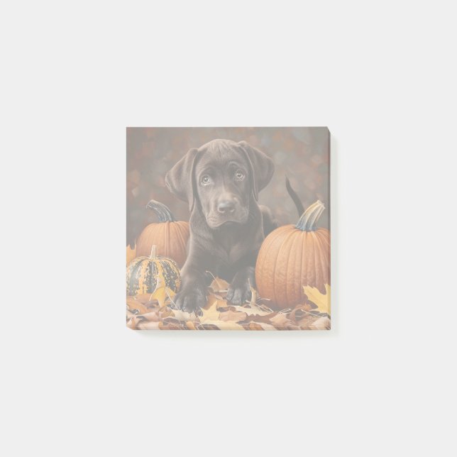 Bloco De Notas Chocolate Labrador Retriever Autumn (Frente)