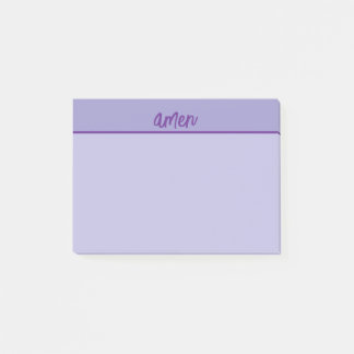 Bloco De Notas Christian AMEN Sticky Notepad PurpleTypology Art