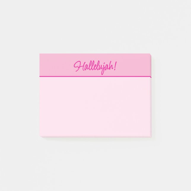 Bloco De Notas Christian Lady's Pink Hallelujah Minimalista (Frente)