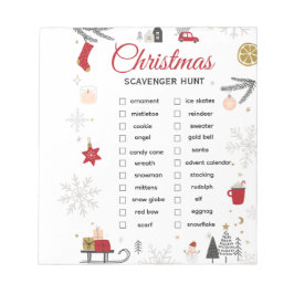 Bloco De Notas Christmas Scavenger Hunt Checklist Art