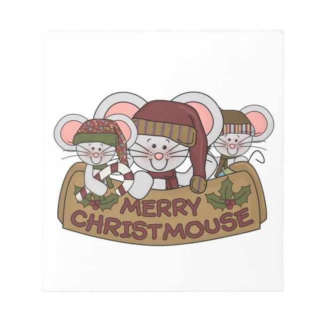 Bloco De Notas Christmouse alegre (Frente)