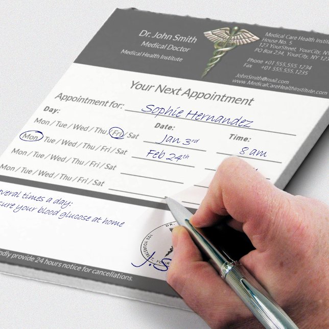 Bloco De Notas Chrome Holographic 3D Caduceus Nomeação Médica (Criador carregado)