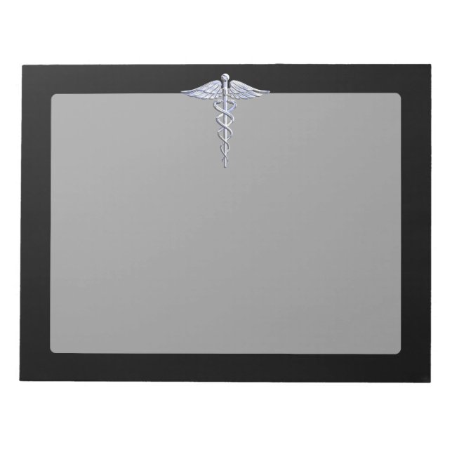 Bloco De Notas Chrome Like Caduceus Medical Symbol (Frente)