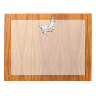Bloco De Notas Chrome Running Deer on Fine Teak Impressão