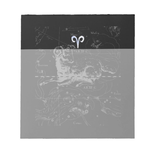 Bloco De Notas Chrome Style toca Zodiac Sinal em Hevelius (Frente)