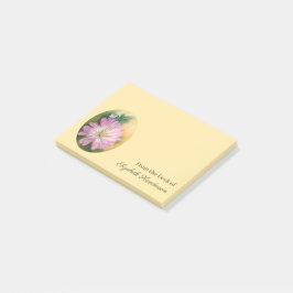 Bloco De Notas Chrysanthemum Pink e Cream Pastel Floral
