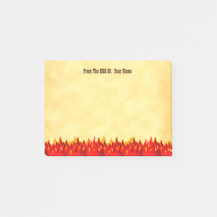 Bloco De Notas Churrasco Personalizado Chamas Vermelhas Western -