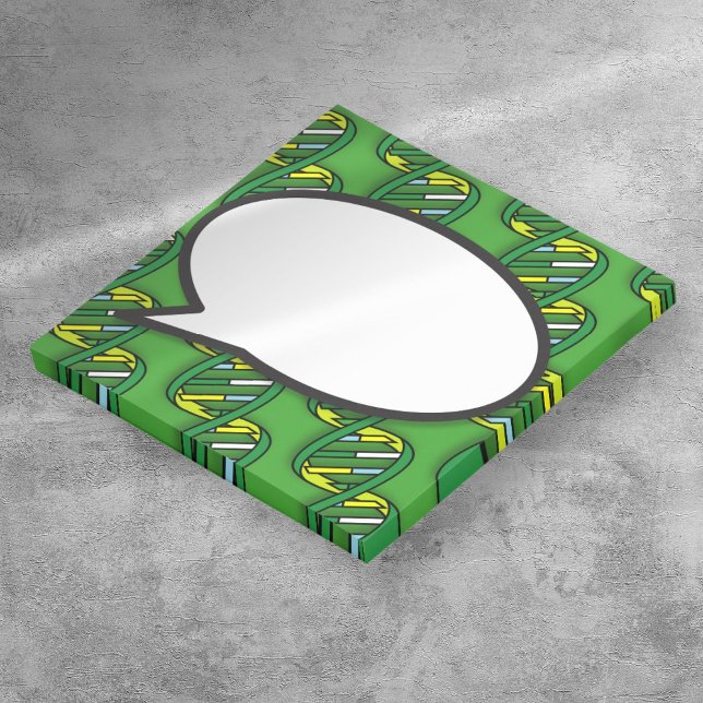 Bloco De Notas Ciência Médica da Bolha do DNA Verde (Green DNA Speech Bubble Medical Science Post-it Notes)