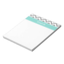Cinza Dk White LG Chevron Turquoise Nome Monograma