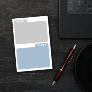 Bloco De Notas Cinza e Azul Ashy para Fazer e Comprar