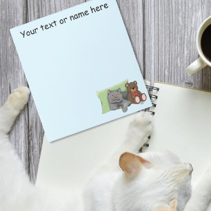 Bloco De Notas Cinza Gato