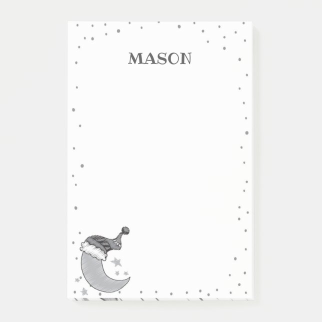 Bloco De Notas Cinza Moon Postar Nota (Frente)
