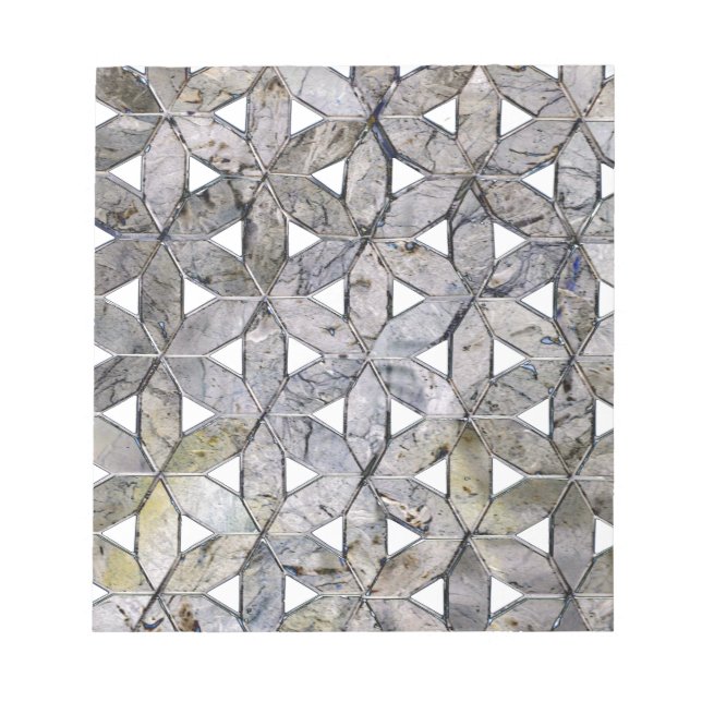 Bloco De Notas Cinza natural Stone Mosaic, flor da vida (Frente)