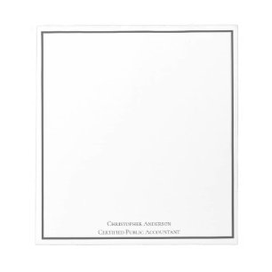 Bloco De Notas Cinza White Professional Business Personalizado