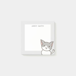 Bloco De Notas Cinzas brancas e gatos brancos personalizados