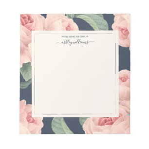 Bloco De Notas Cinzas Cinzentas Rosa Azul Escuro Personalizado