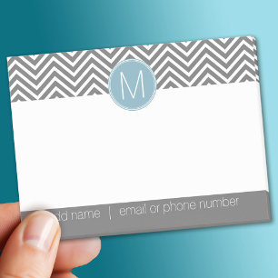 Bloco De Notas Cinzas e vigas azuis Pastel com monograma feito